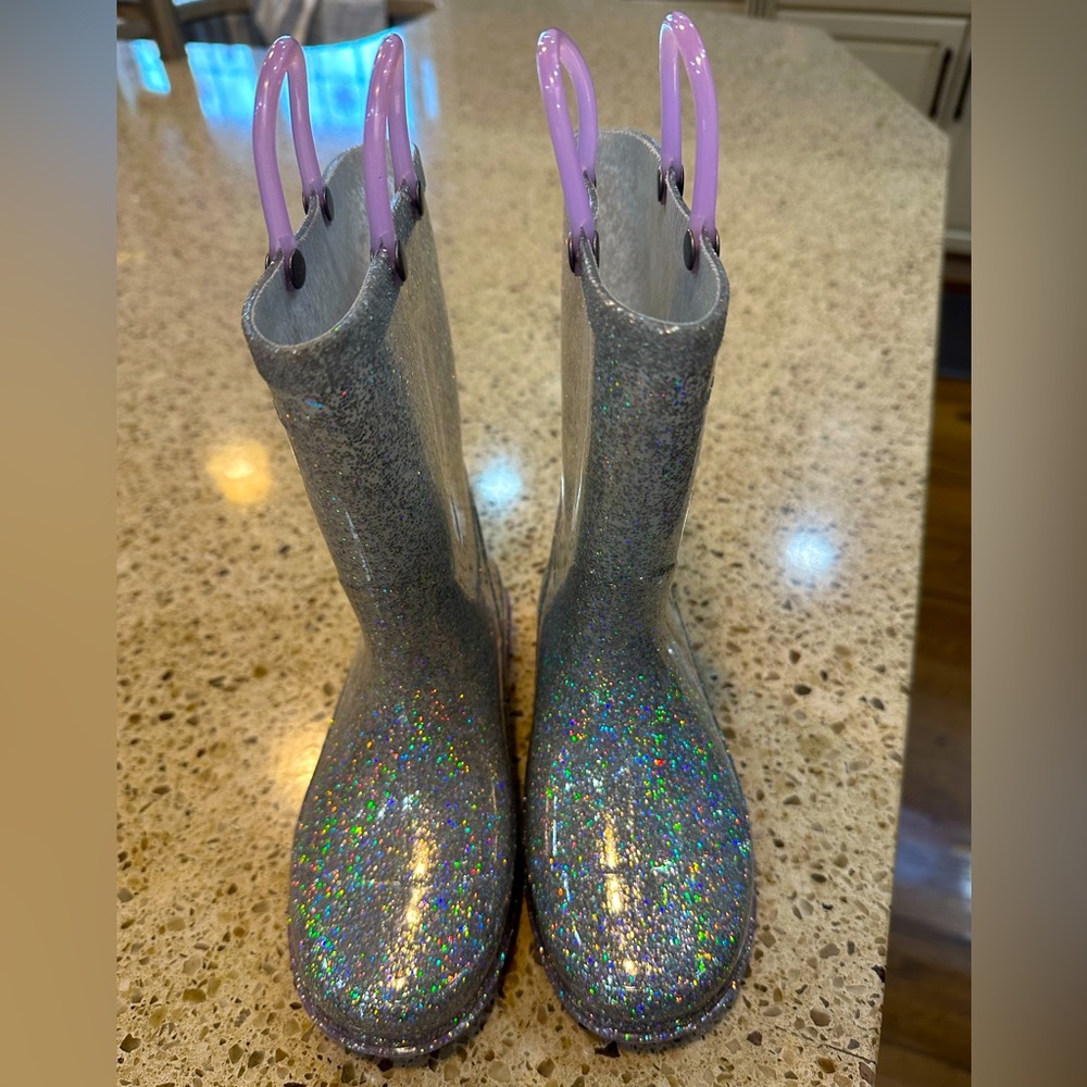 Girls glittery rain boots - size 12